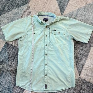 Patagonia Men's Light Green Casual Button Down “Self-Guided Sun Shirt”